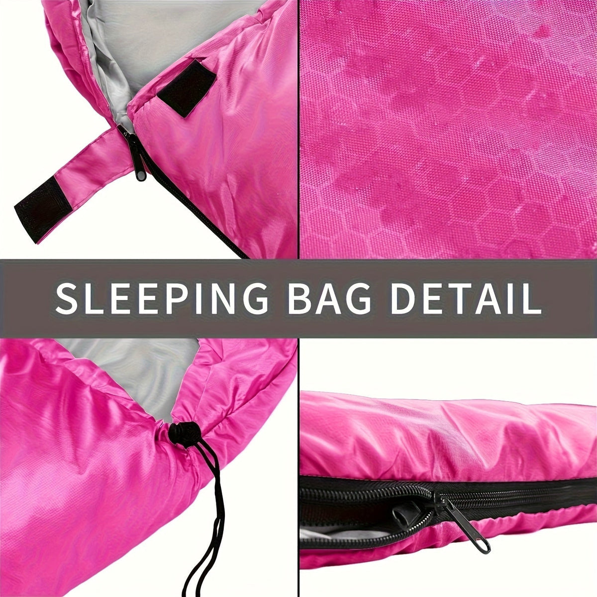 Lightweight All-Season Sleeping Bag – Adult, Pink