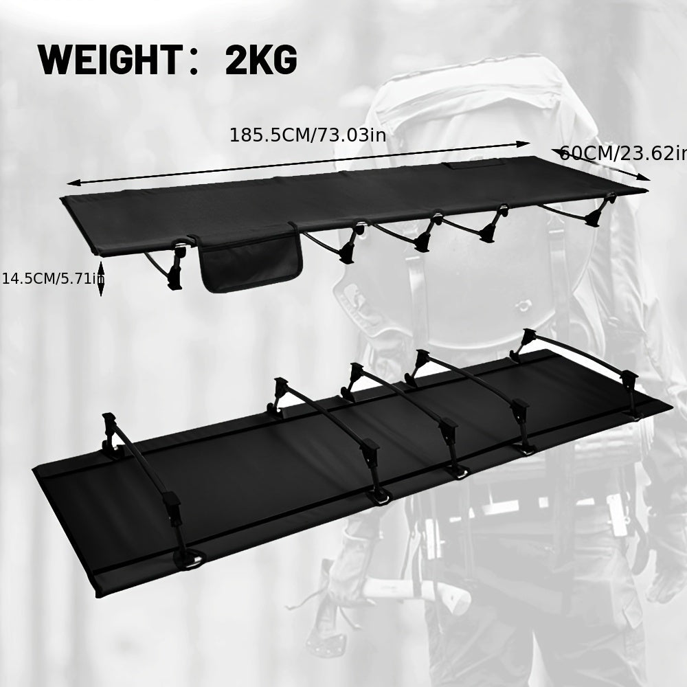 Lightweight Folding Camp Bed – Black