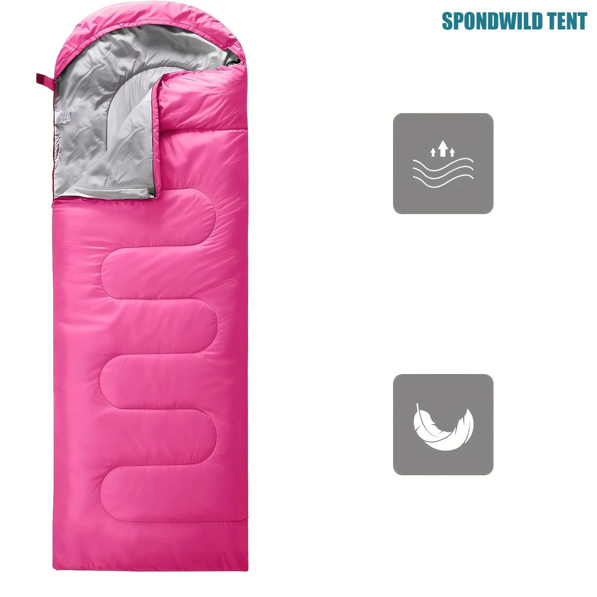 Lightweight All-Season Sleeping Bag – Adult, Pink