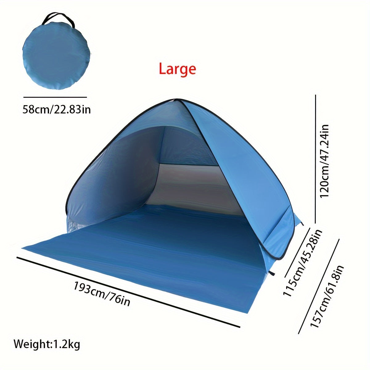 Pop-Up Beach Tent – Instant UV Sun Shelter with Carry Bag