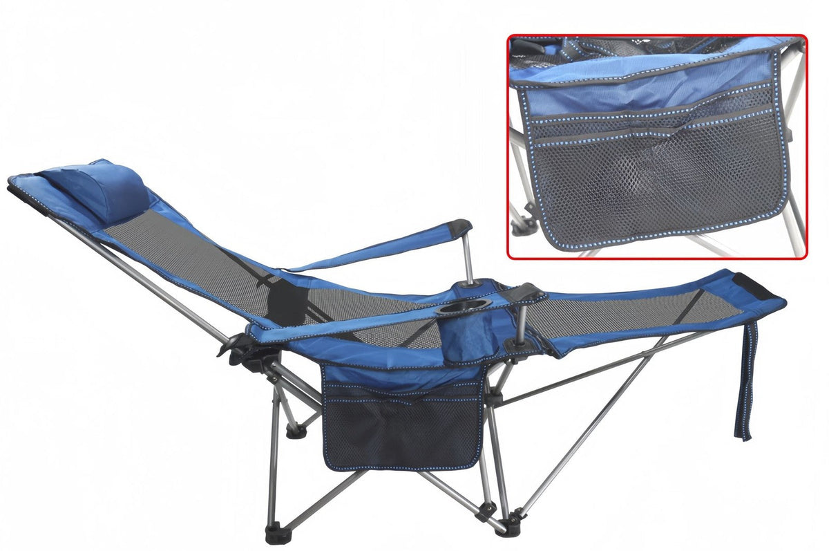 Reclining Camp Lounger with Detachable Footrest