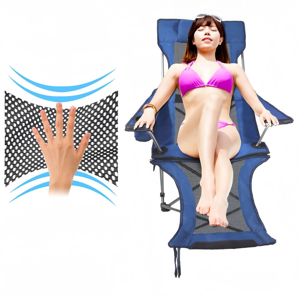 Reclining Camp Lounger with Detachable Footrest