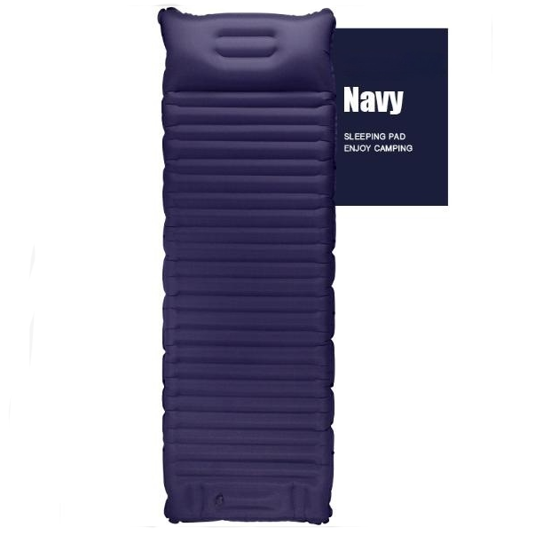 Self-Inflating Camping Mat with Pillow – 10 cm, Navy