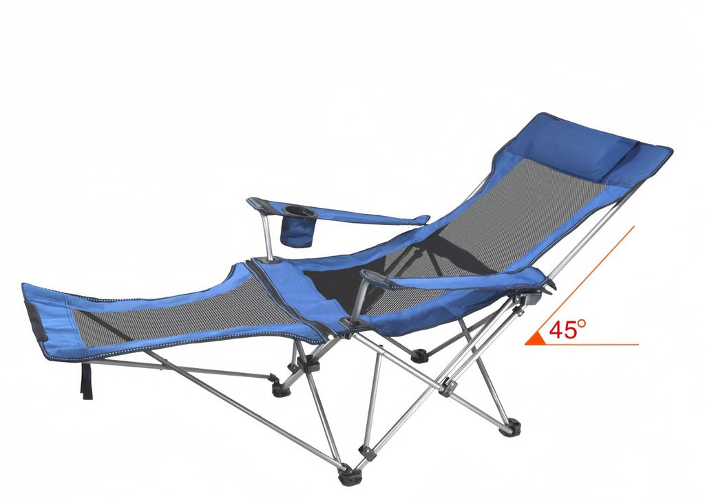Reclining Camp Lounger with Detachable Footrest