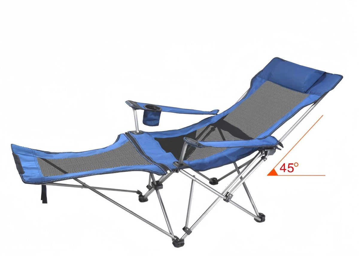 Reclining Camp Lounger with Detachable Footrest