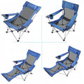Reclining camp lounger with detachable footrest