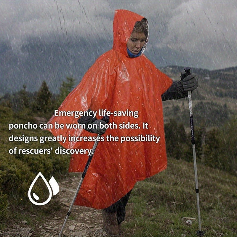 Emergency Rain Ponchos with Hood – 4 Pack