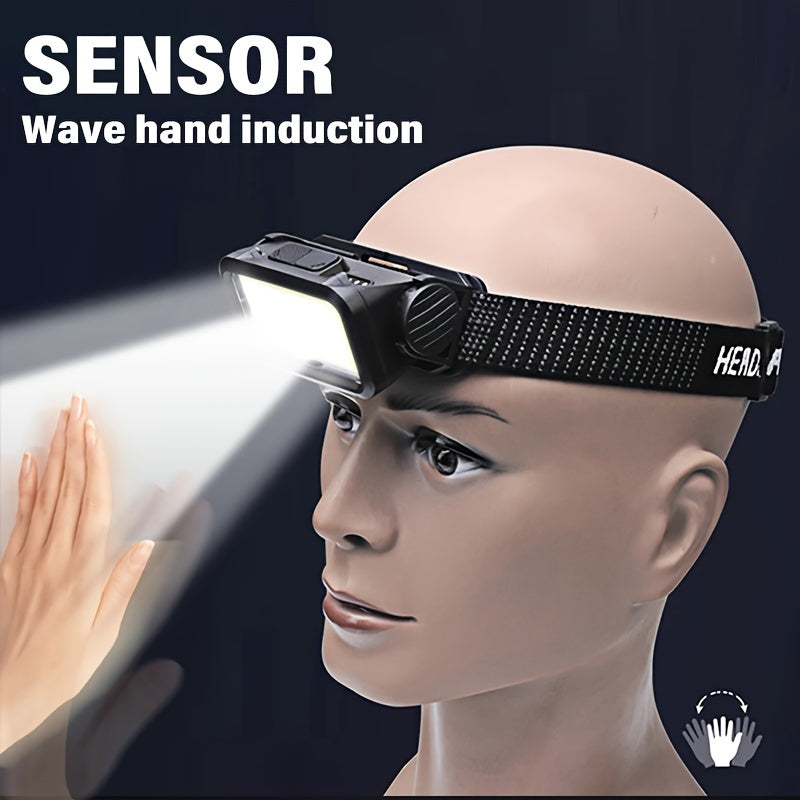 Rechargeable LED Headlamp with Wave Sensor