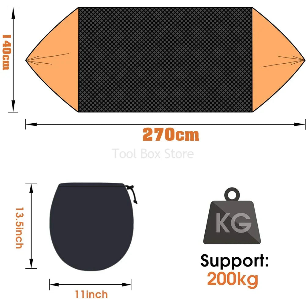 2-Person Hammock with Mosquito Net & Straps – Orange