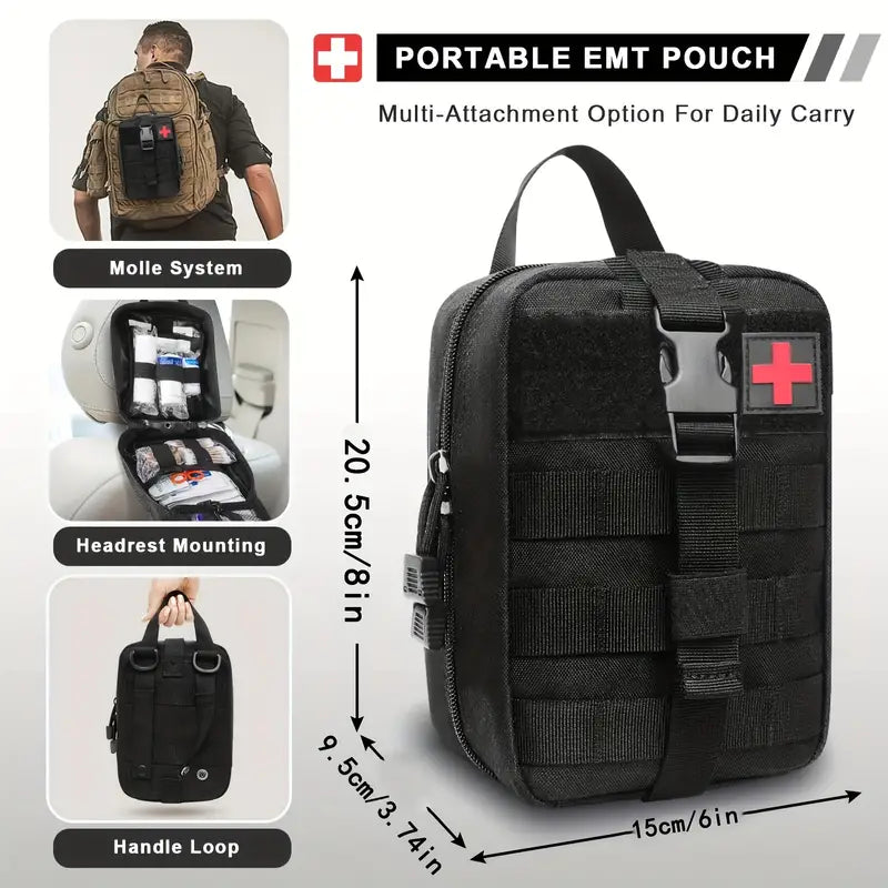 151-Piece First Aid Kit – Black