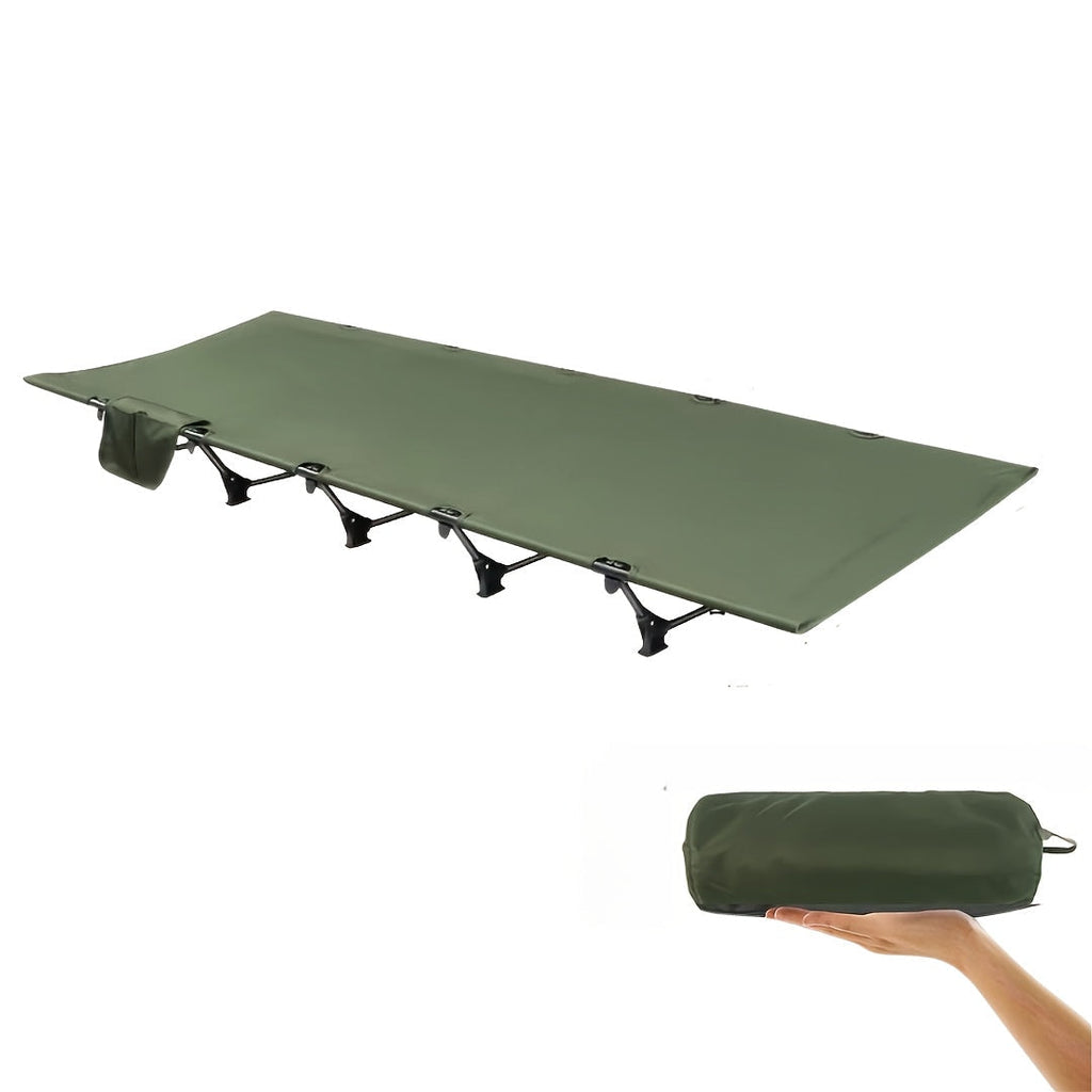 Heavy-Duty Folding Camp Bed – 300 kg, Army Green