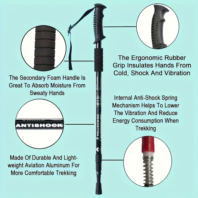 Adjustable Trekking Poles – 65 to 135 cm (Pair)