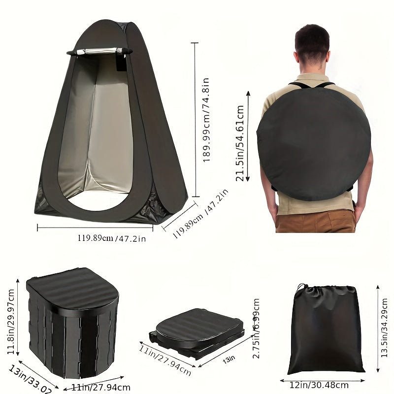 Portable Camp Toilet Kit with Pop-Up Privacy Tent