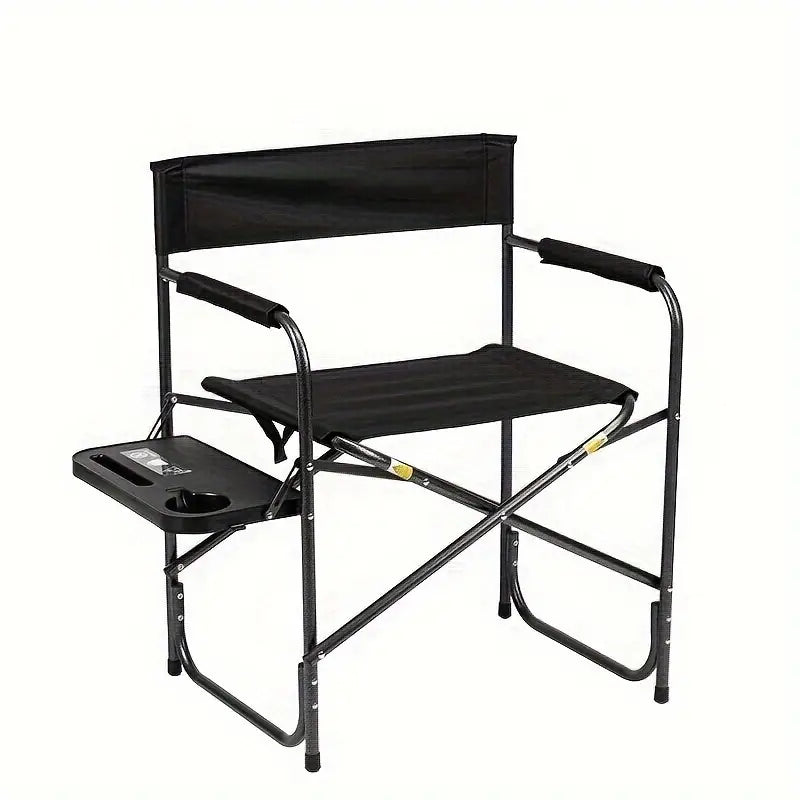 Folding camp chair with side table