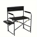 Folding camp chair with side table