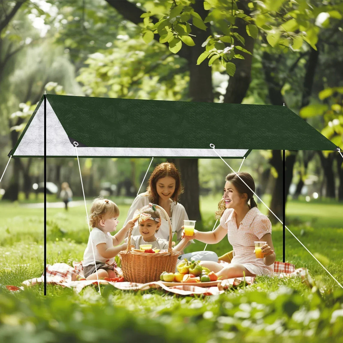 Large Waterproof Camping Tarp – 3 × 2 m, Green