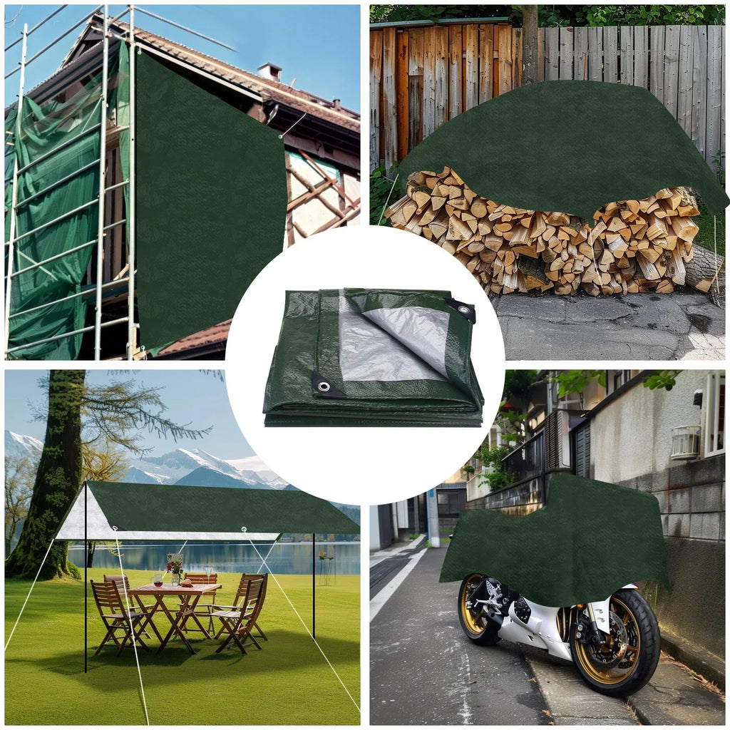 Large Waterproof Camping Tarp – 3 × 2 m, Green