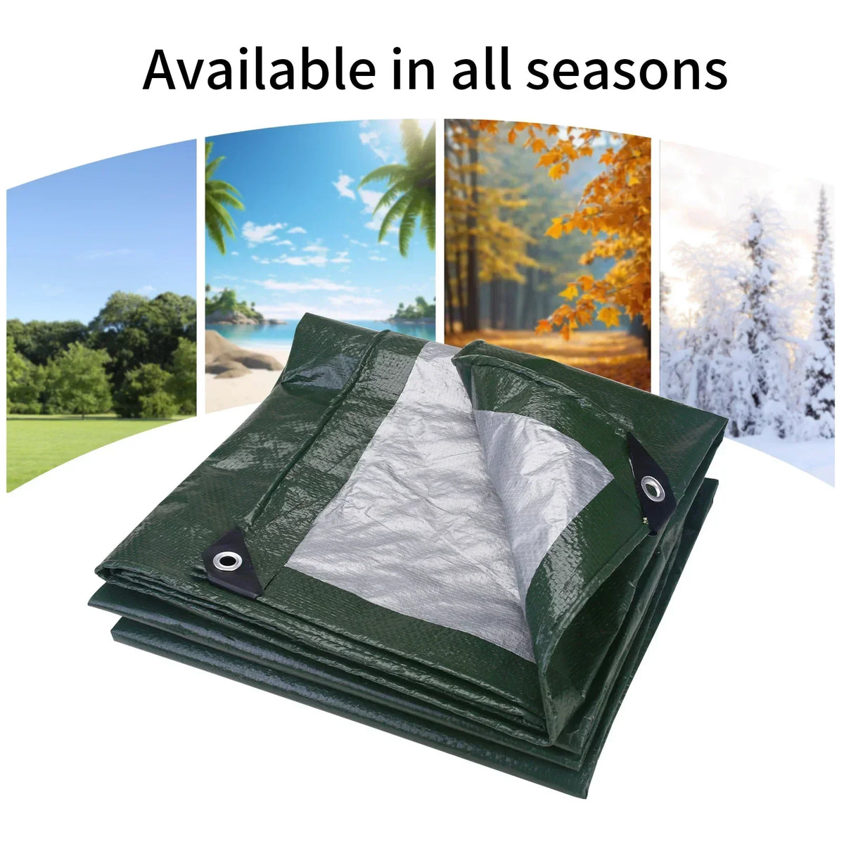 Large Waterproof Camping Tarp – 3 × 2 m, Green