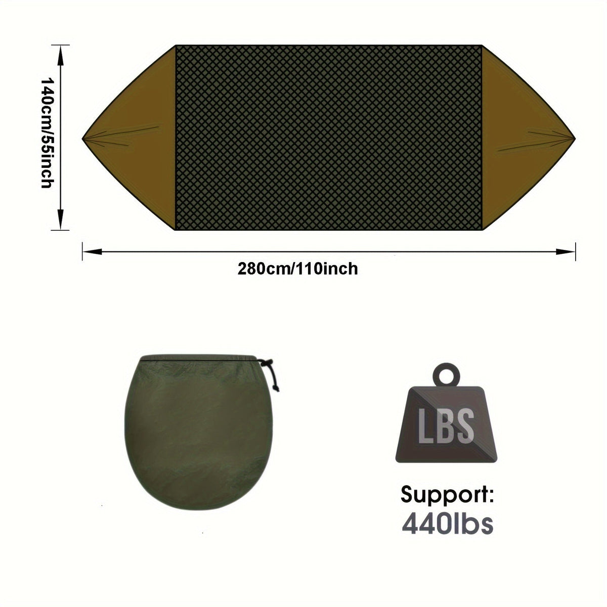 Quick-Set Camping Hammock with Mosquito Net & Poles