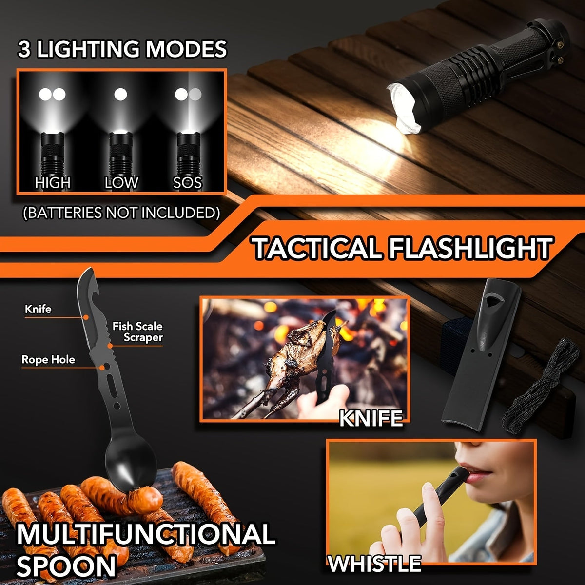 14-in-1 Camping Survival Kit with Fire Starter