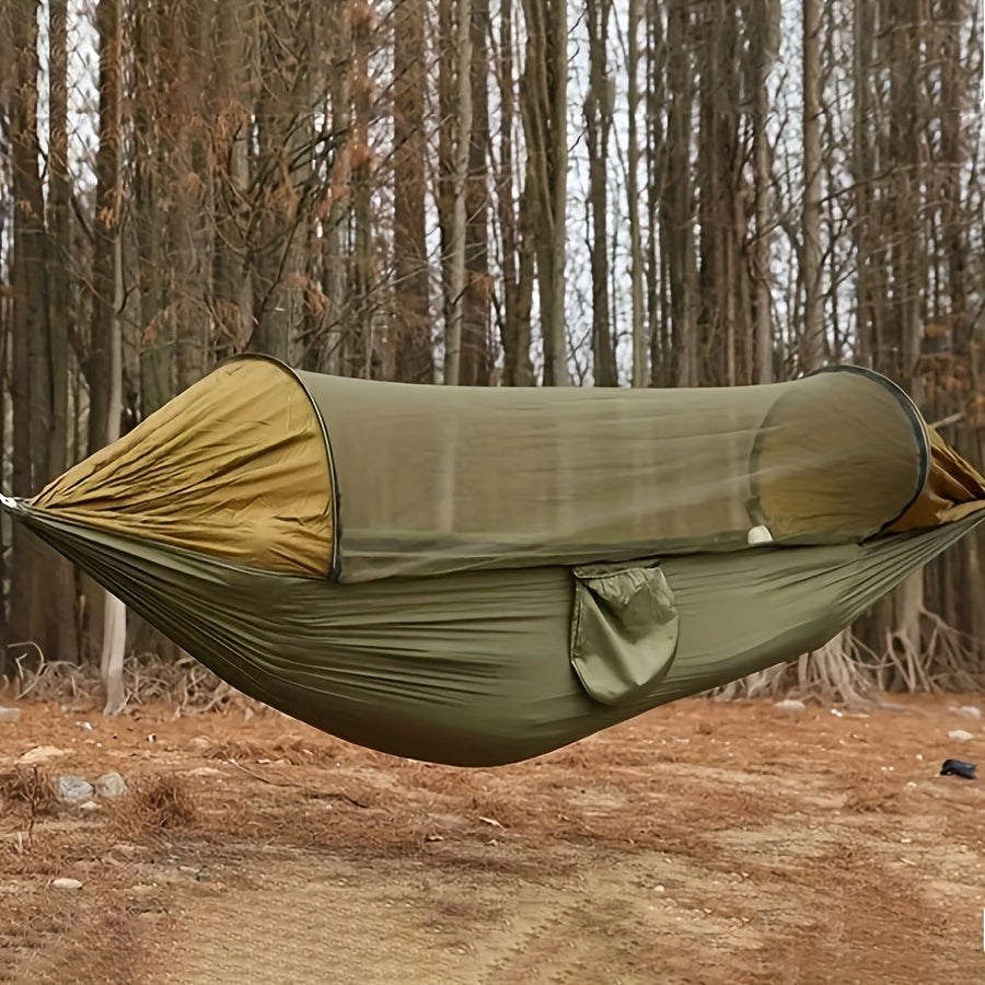 Quick-Set Camping Hammock with Mosquito Net & Poles