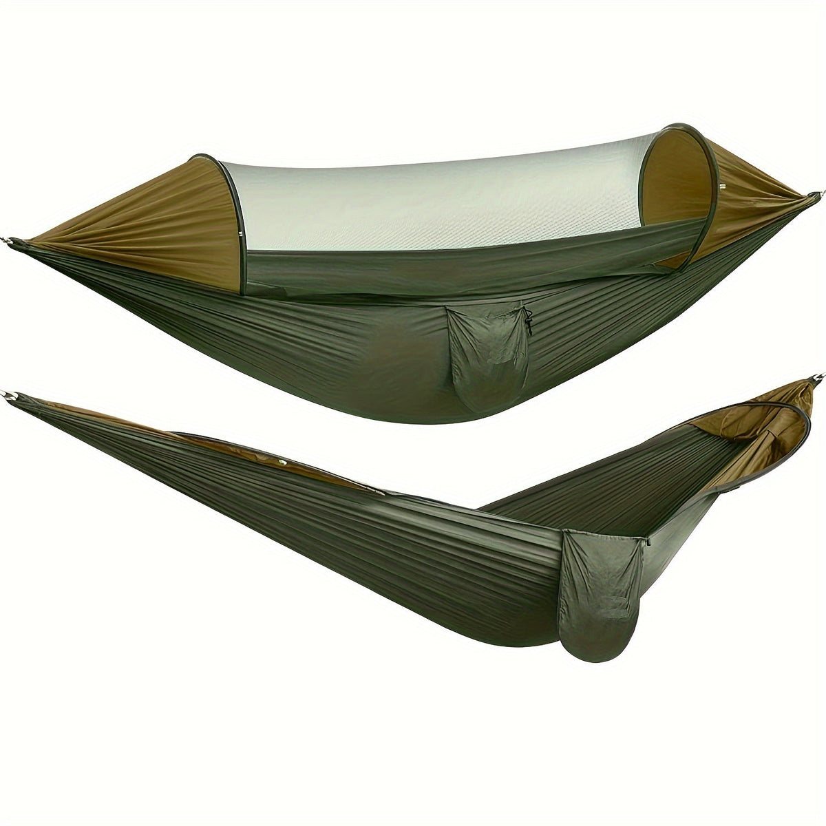 Quick-set camping hammock with mosquito net