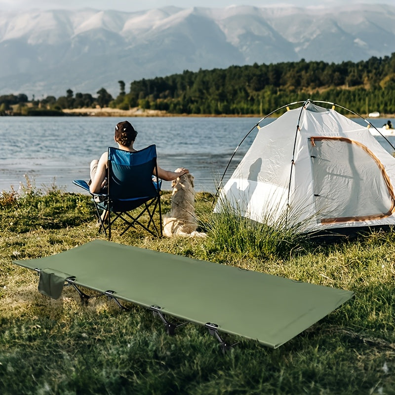 Heavy-Duty Folding Camp Bed – 300 kg, Army Green