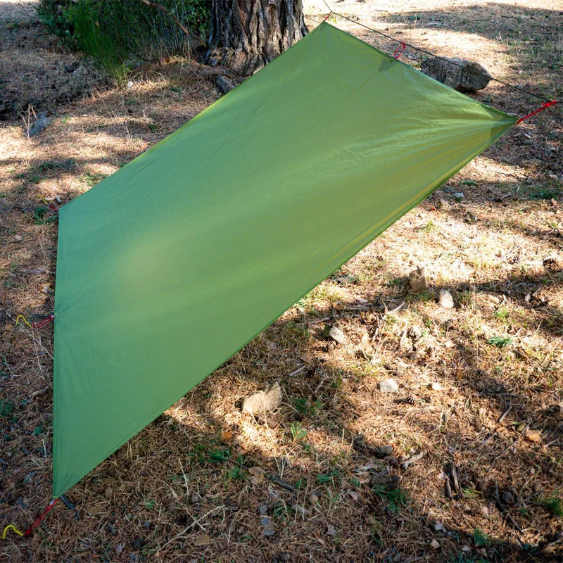 Ultralight Silnylon Camping Tarp – 210 × 150 cm, Green
