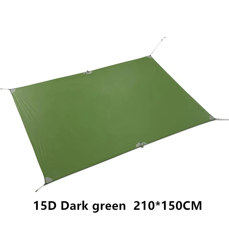 Ultralight Silnylon Camping Tarp – 210 × 150 cm, Green