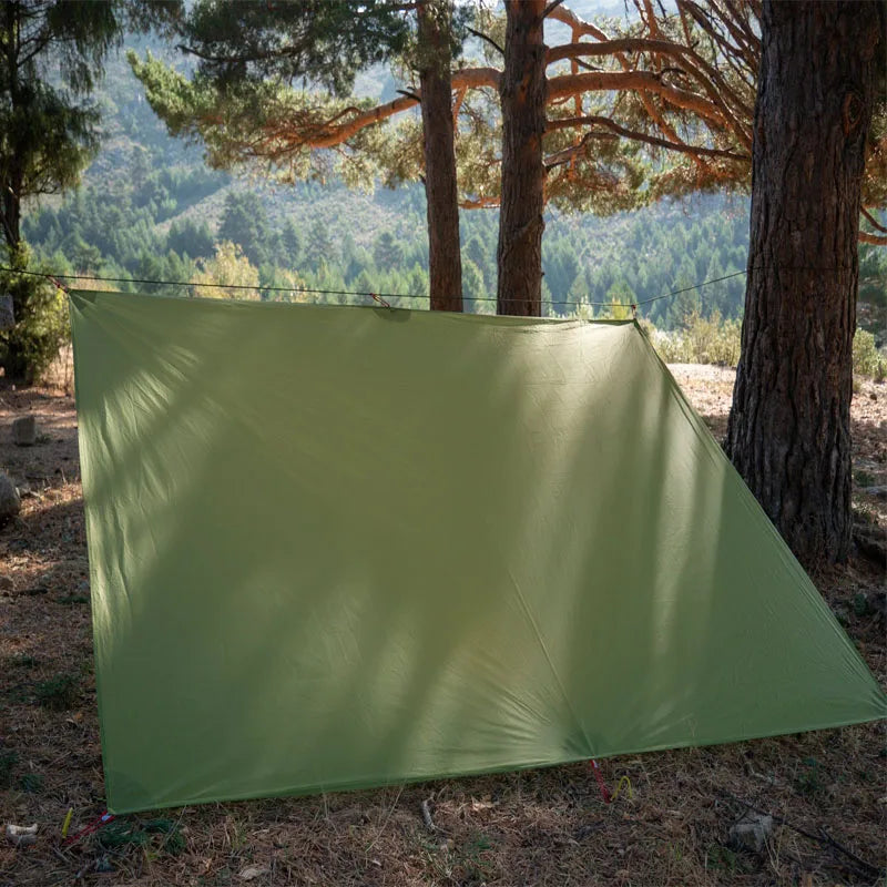 Ultralight Silnylon Camping Tarp – 210 × 150 cm, Green