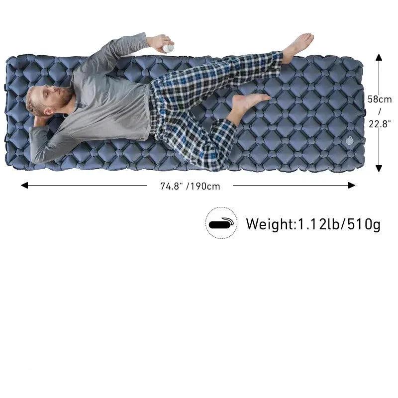Ultralight Inflatable Sleeping Pad – 550 g, Blue