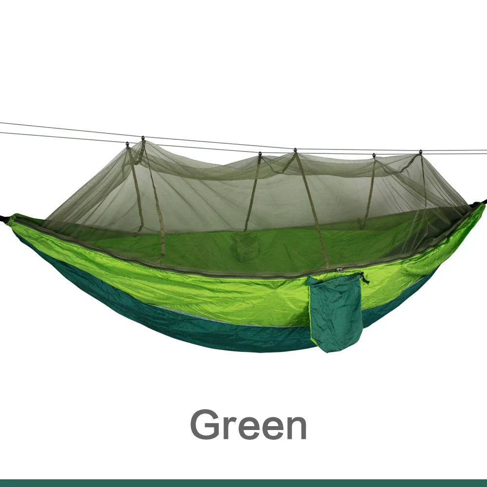Ultralight parachute hammock with mosquito net