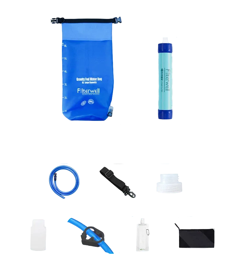 6 L gravity water filter system