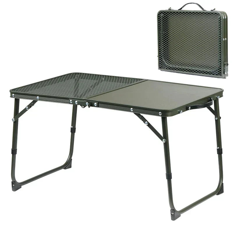 Adjustable Height Folding Camp Table – Green