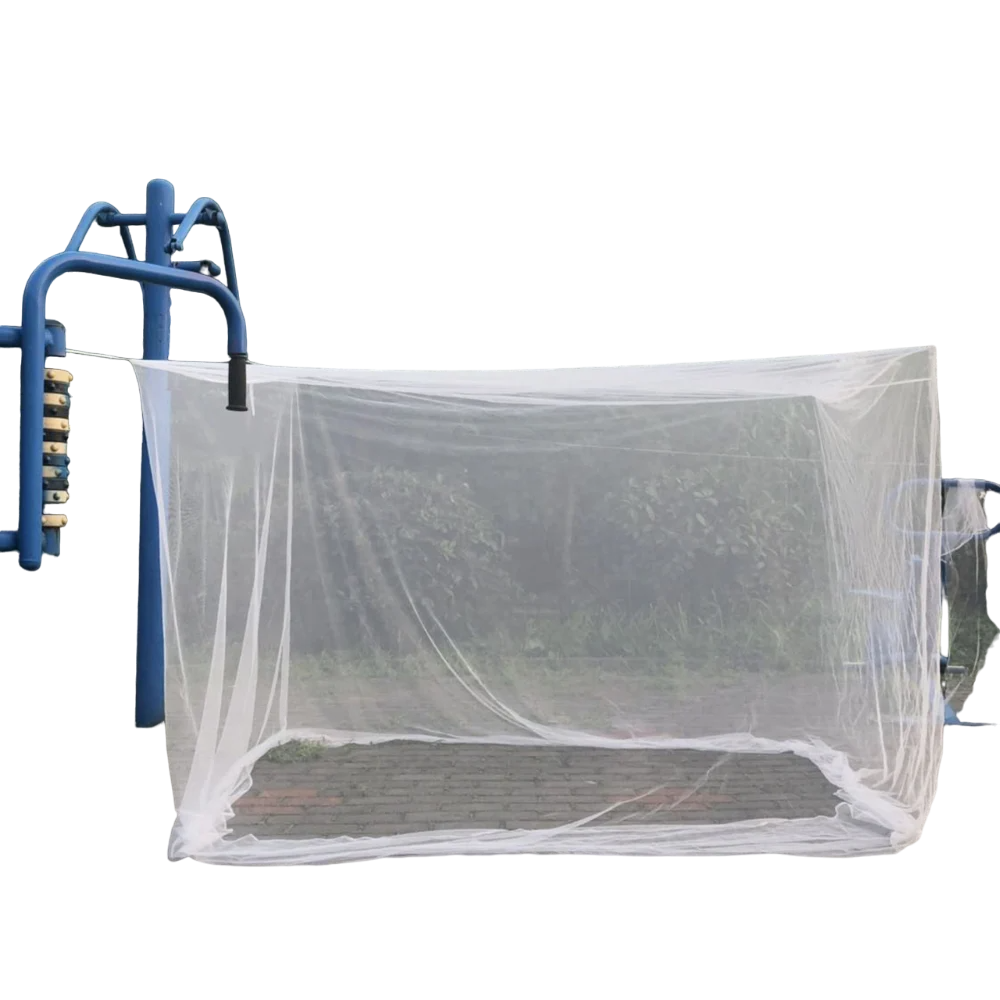 White camping mosquito net
