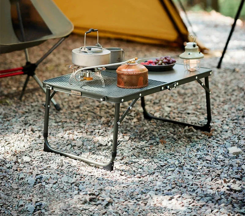 Adjustable Height Folding Camp Table – Green