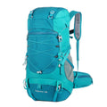 50 L blue hiking backpack with rain cover