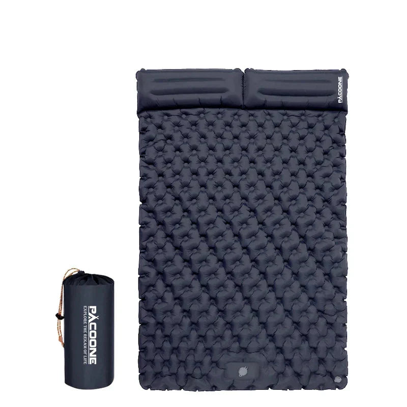 Navy double inflatable camping mattress