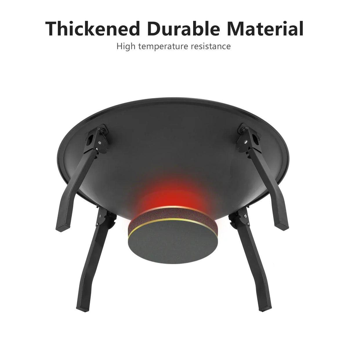 Folding Charcoal Fire Pit – 55 cm, Black