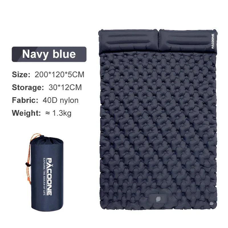 Double Inflatable Camping Mattress – Extra Wide, Navy