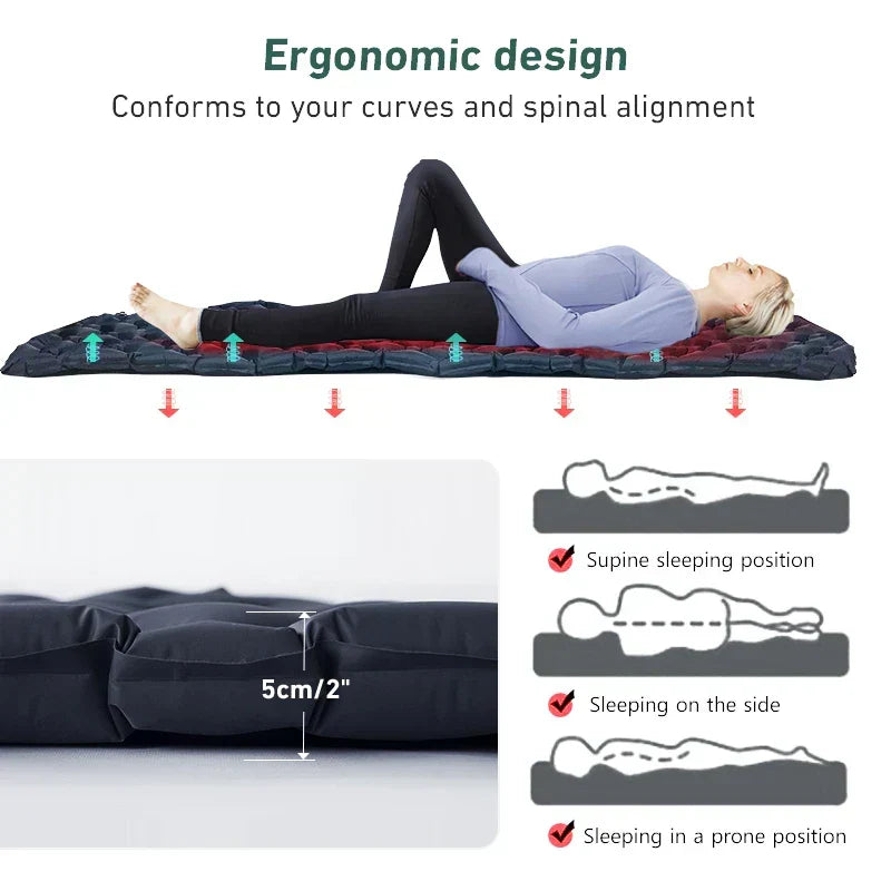 Ultralight Inflatable Sleeping Pad – 550 g, Blue
