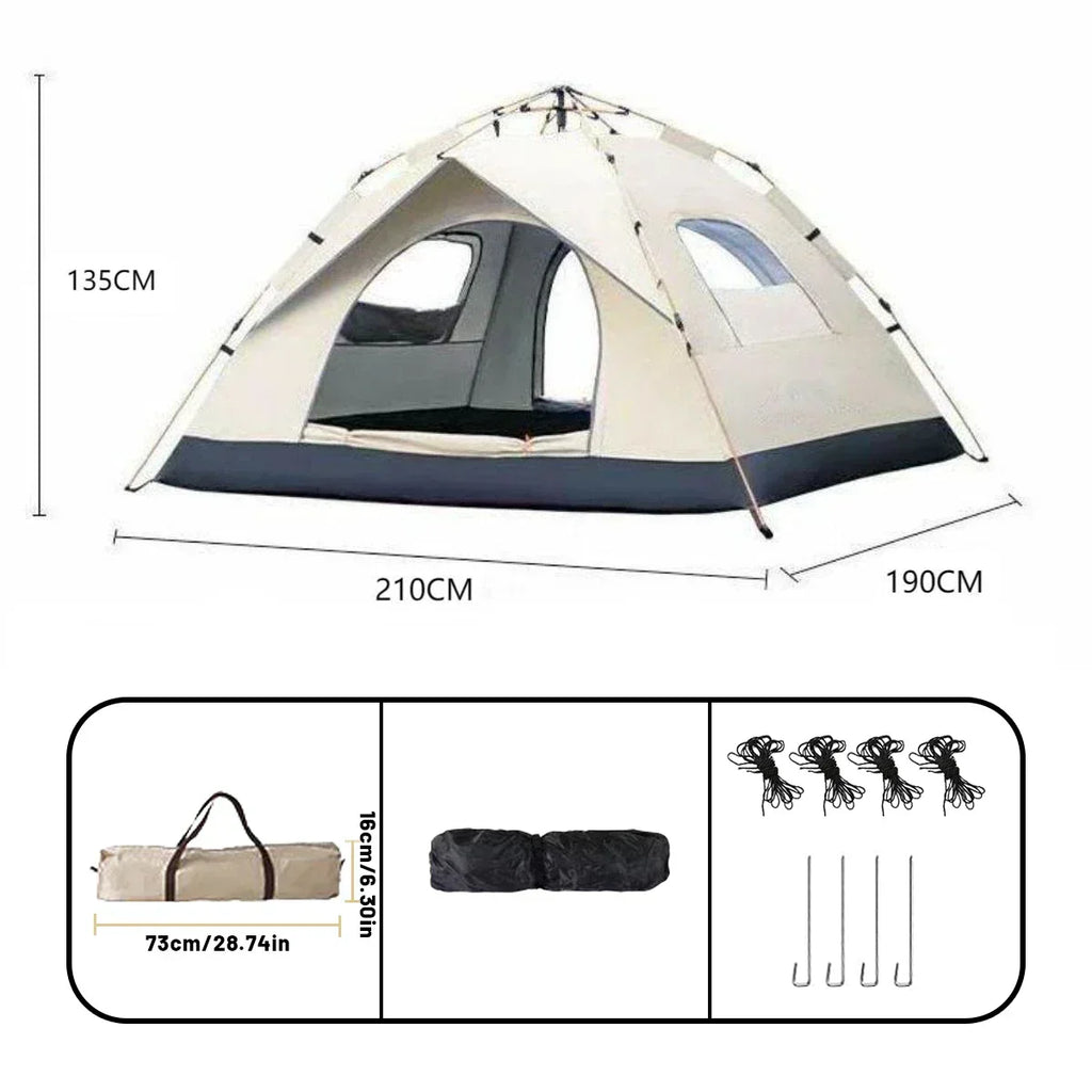 Instant Pop-Up Camping Tent – 3–4 Person, Fully Automatic