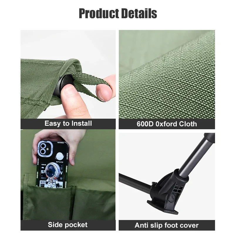 Ultralight Camping Cot – 2.35 kg, Green