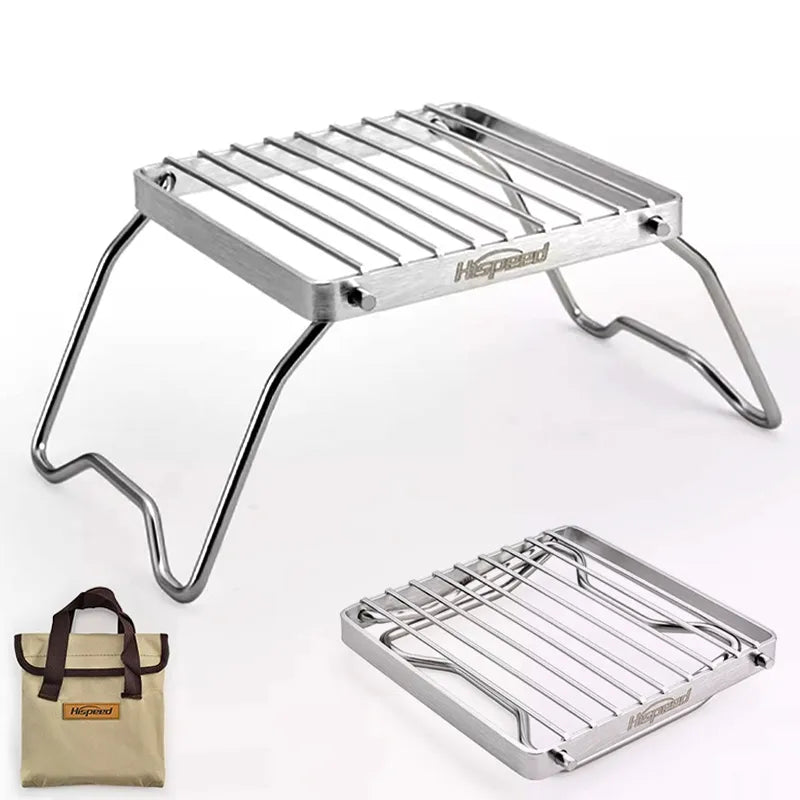 Stainless steel camping grill and fire brazier