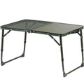 Green adjustable height folding camp table