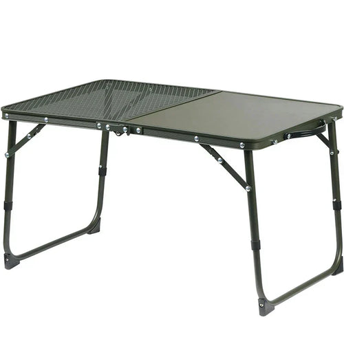 Green adjustable height folding camp table