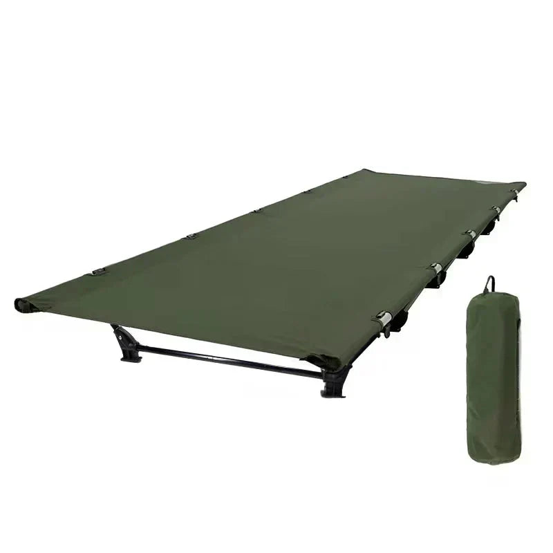 Green ultralight camping cot