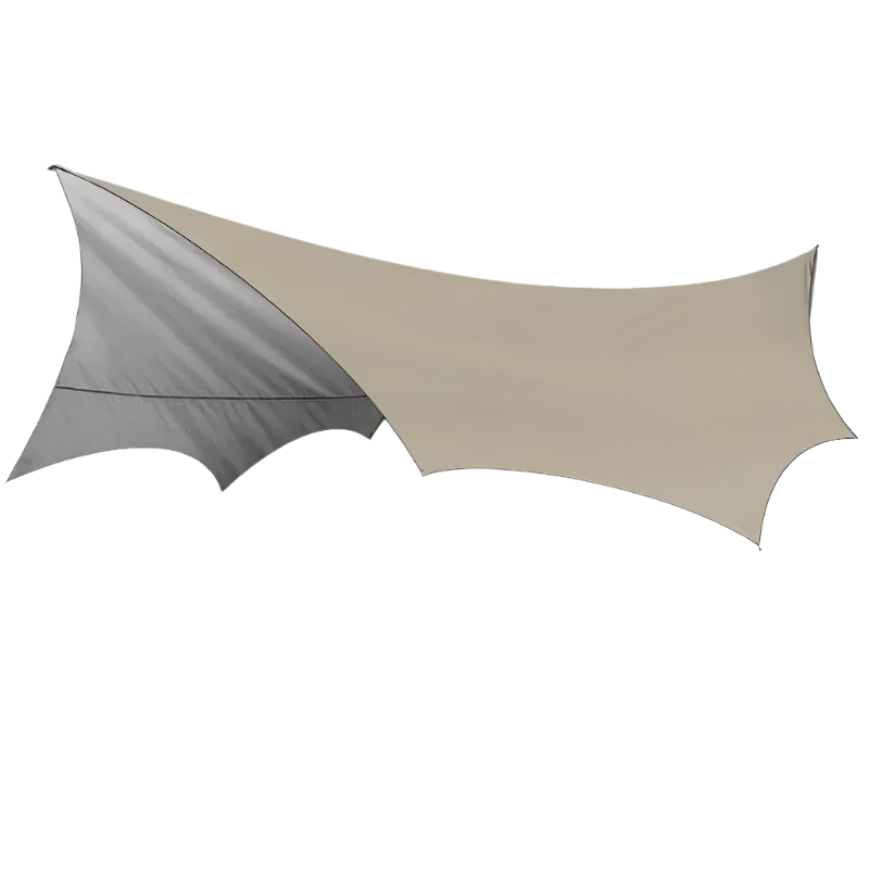 Khaki octagon butterfly shade tarp