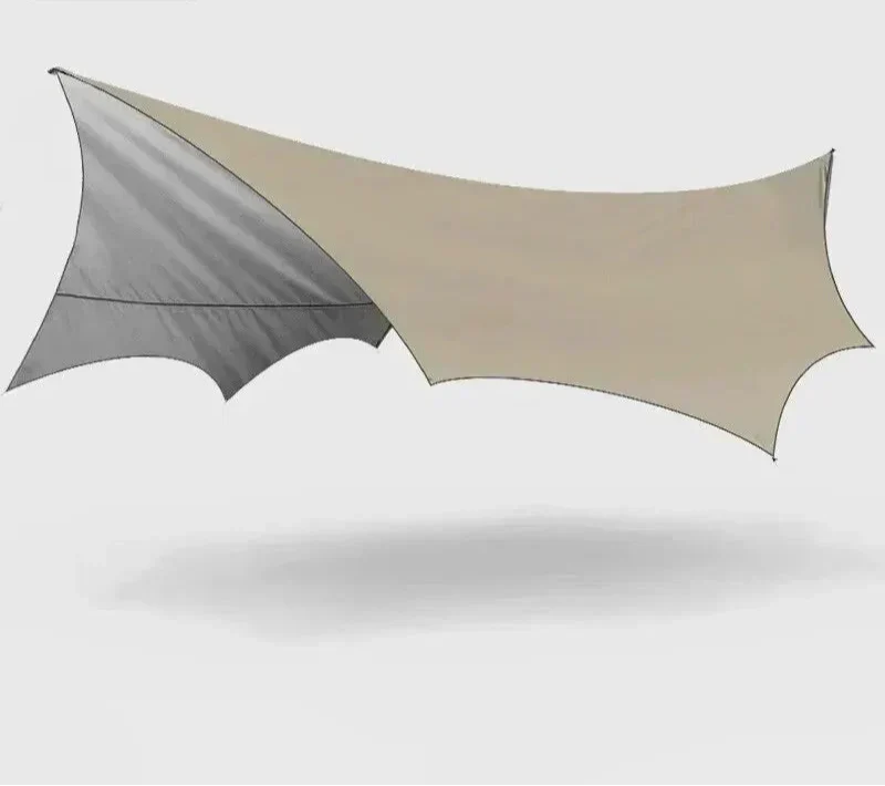 Octagon Butterfly Shade Tarp – 5.1 × 5.1 m, Khaki
