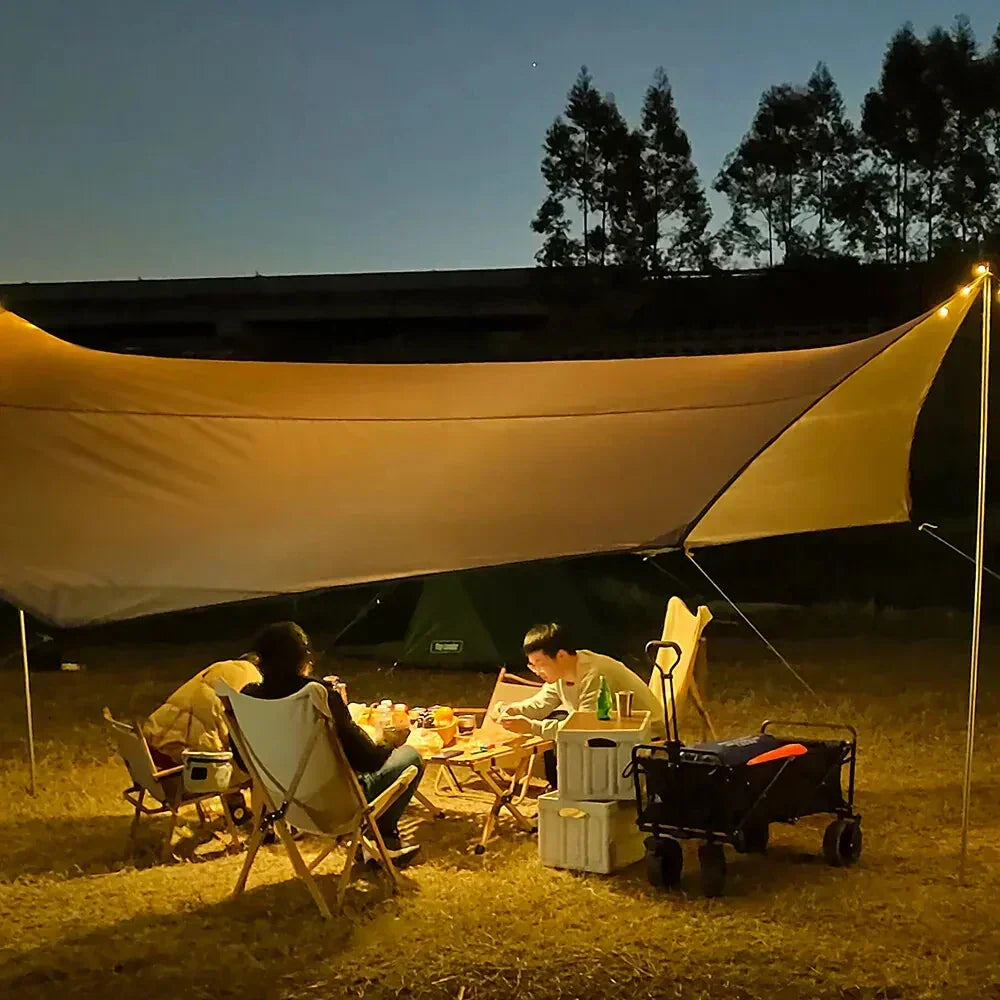 Octagon Butterfly Shade Tarp – 5.1 × 5.1 m, Khaki